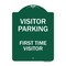 Signmission Reserved Parking Visitor Parking First Time Visitor, Green & White Architectural, GW-1824-23017 A-DES-GW-1824-23017 - alternate 1